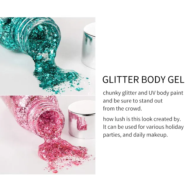 Body Glitter Eyeshadow Face Makeup Cream Sequins Shiny Cosmetics Gel  Private Logo