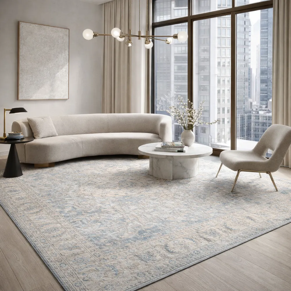 Wool Floral Print Carpet