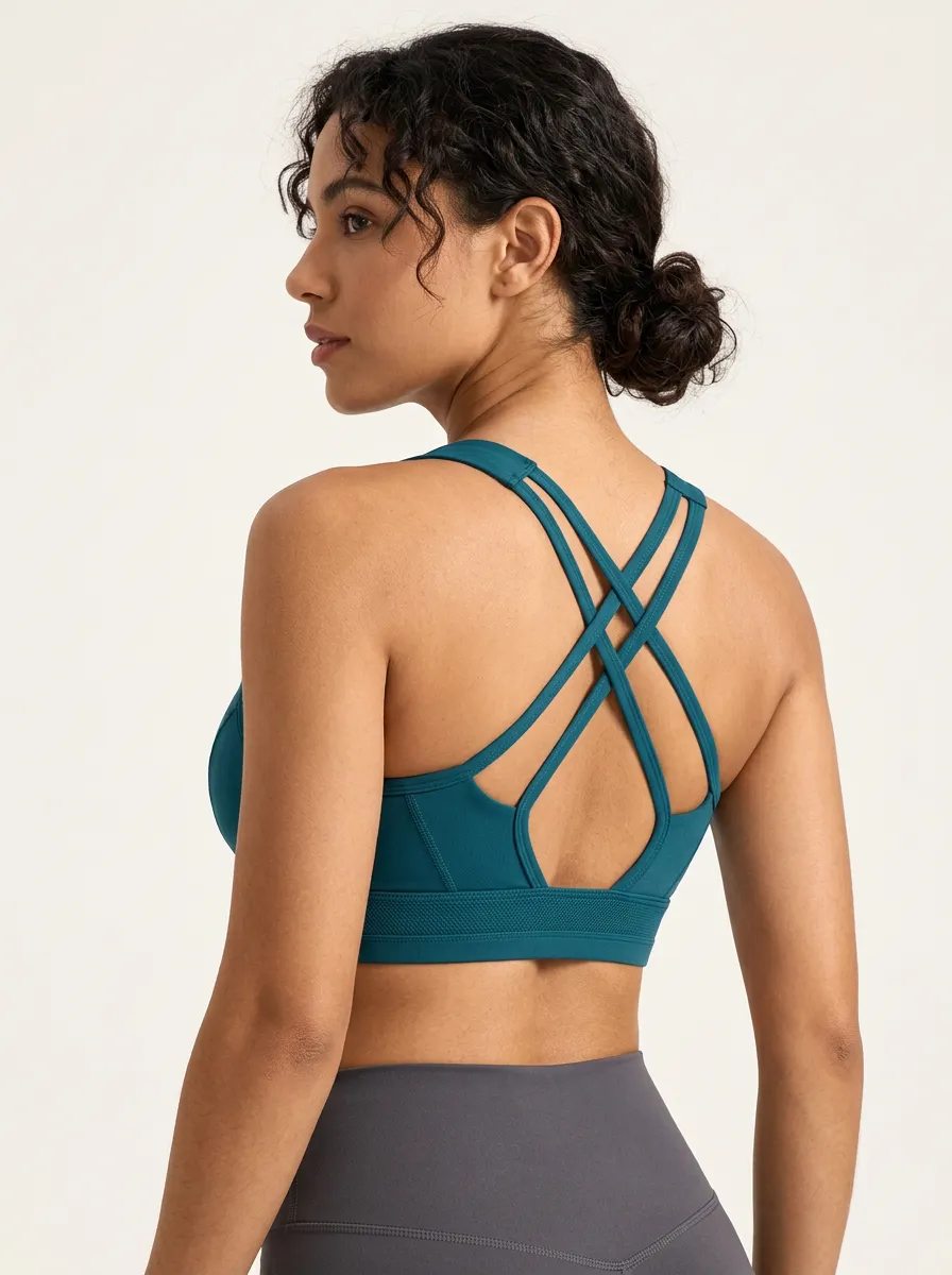 Women's Printed Crisscross Back Active Bra