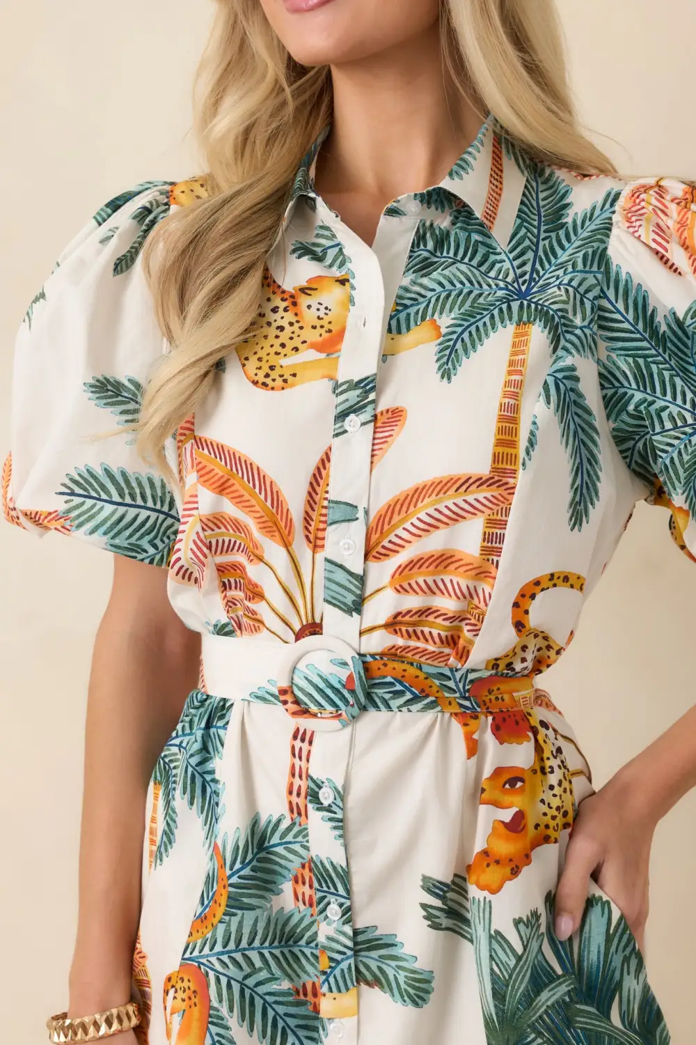 Green Leaves Mini Dress