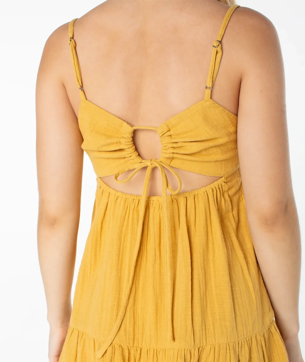 Backless Strapped V-Neck Women's Dress