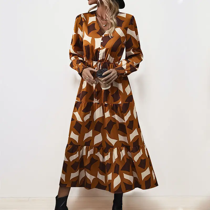 Women's Long-Sleeve Ruffled Summer Maxi Dress