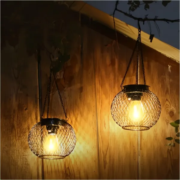 2 Pcs Wire Mesh Outdoor Pendant Light