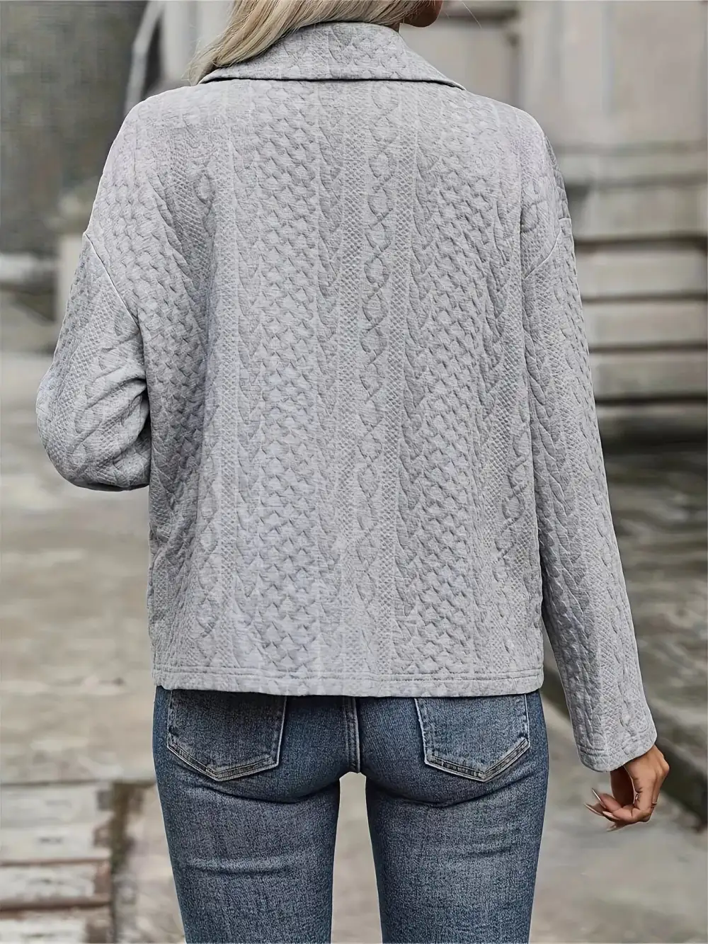 Knit Textured Pocketed Jacket