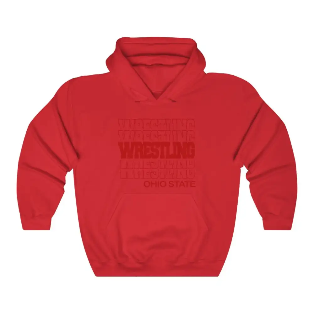 Relaxed Modern Stacked Wrestling Graphic Pullover Hoodie
