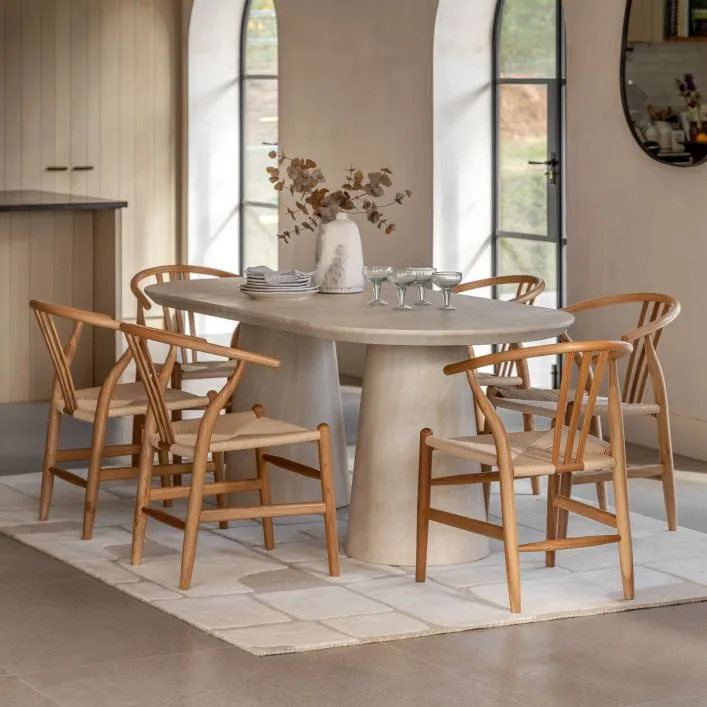 Travertine Oval Table