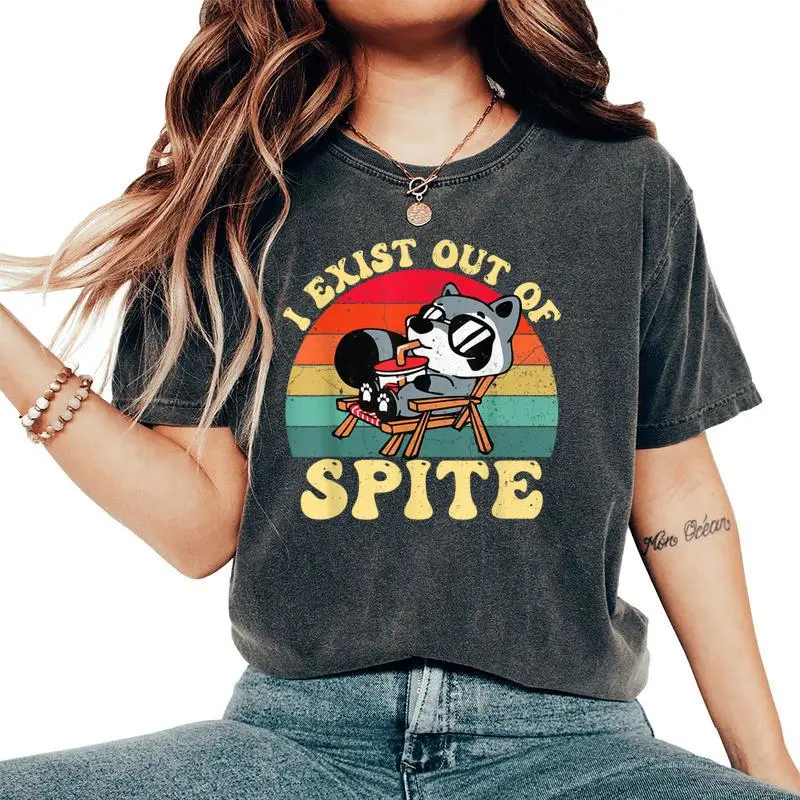 I Exist Out Of Spite Raccoon For Women Women's Oversized Comfort T-Shirt