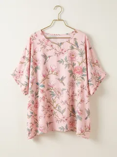 Garden-Inspired Women's Loose Printed T-Shirt