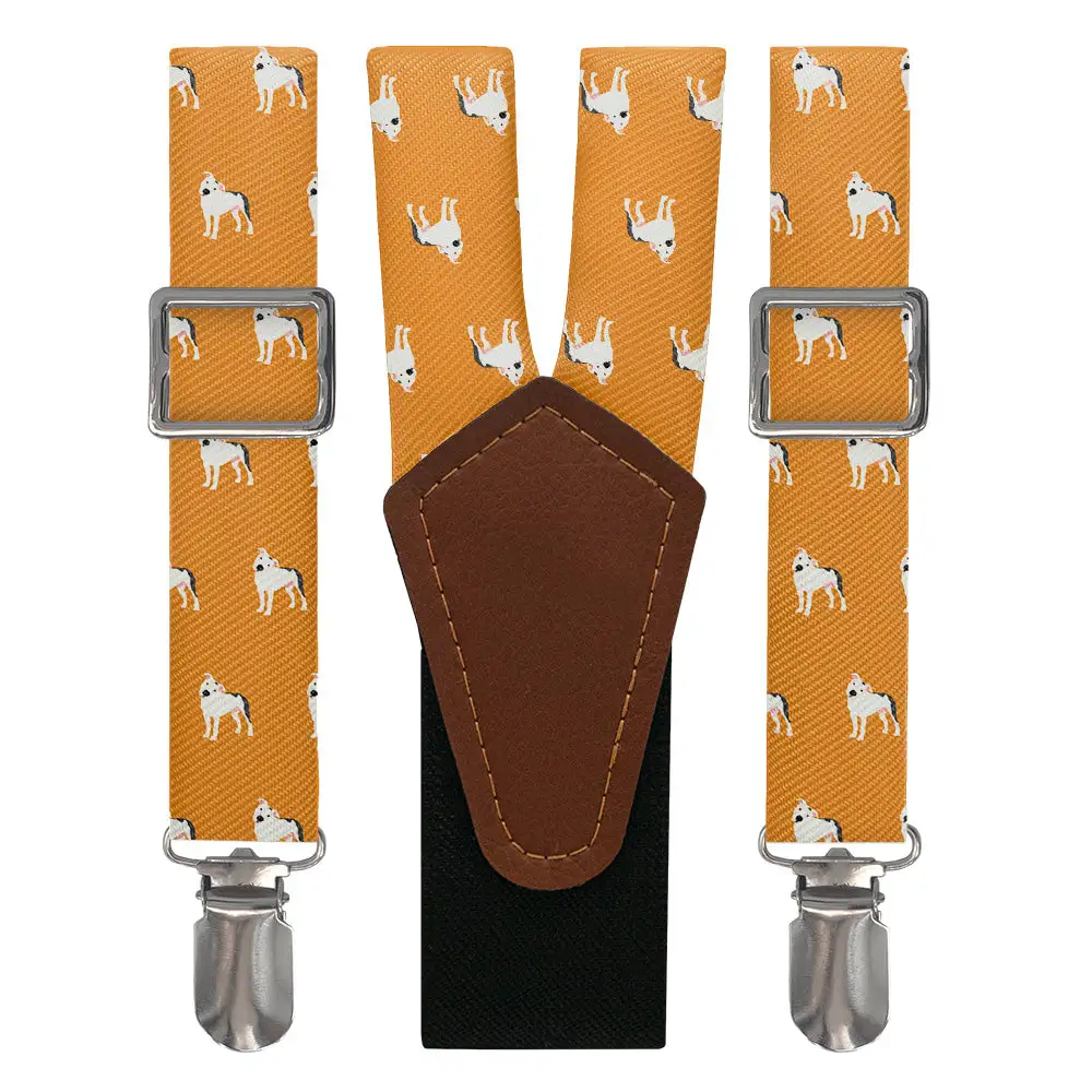 Pitbull Dog Theme Suspenders