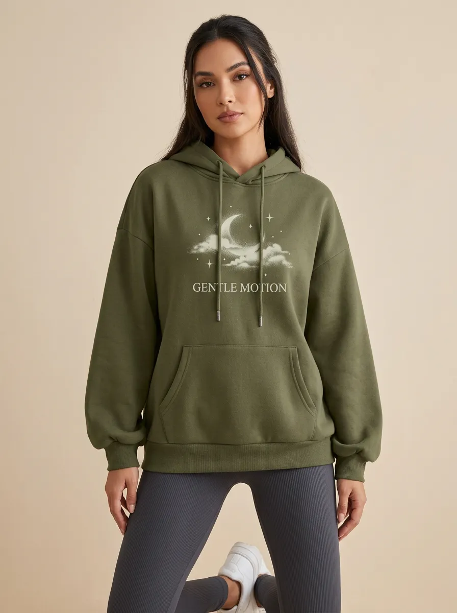 Celestial Moon Clouds Gentle Motion Hoodie