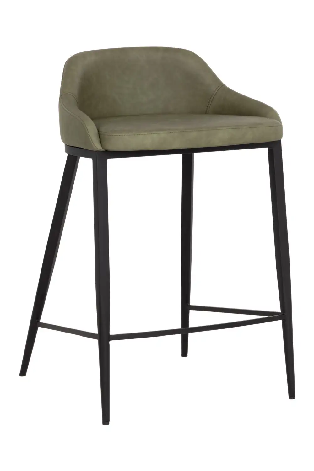 Low-Back Leather Leather-Look Counter Stool