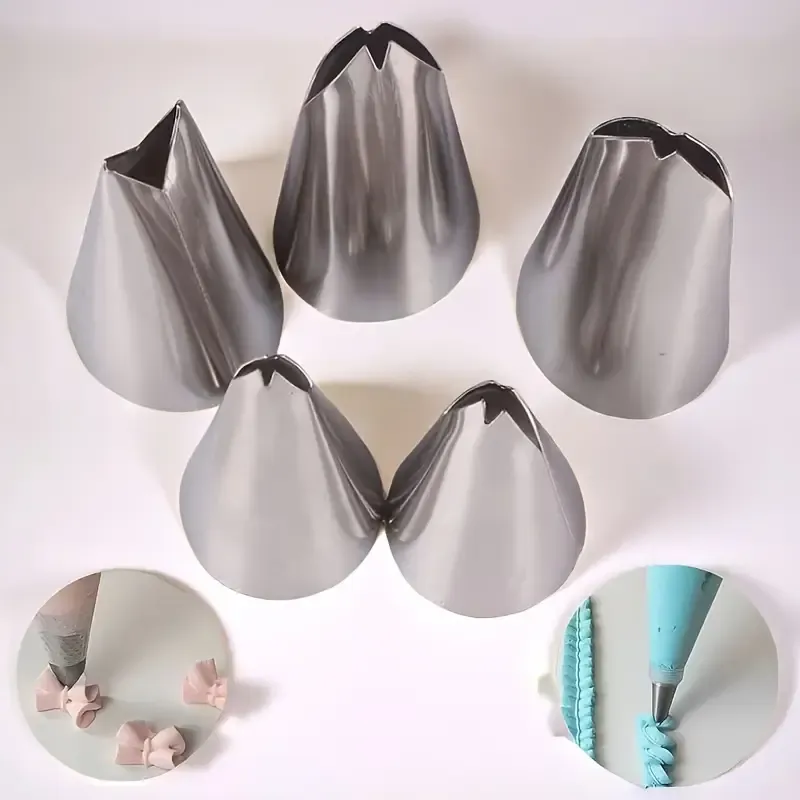 5pcs Stainless Steel Leaf Piping Tip
