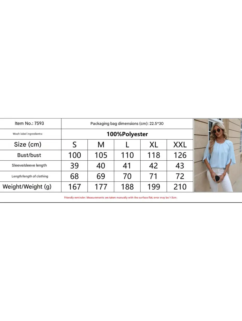 Chiffon Crew Neck Half Sleeve Blouse