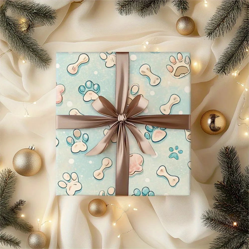Pastel Paw Print Wrapping Paper