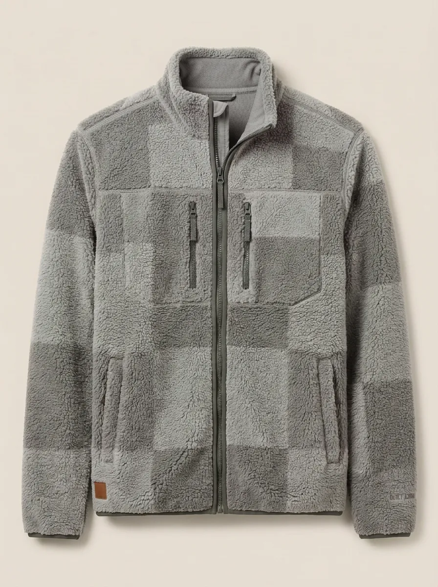 Checkerboard Fleece Jacket