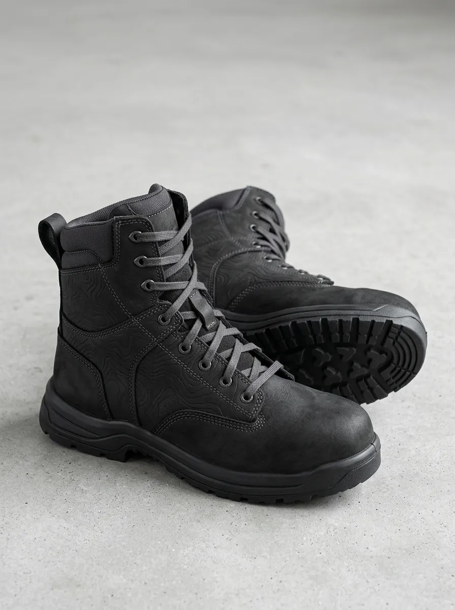 Unisex Refined Outdoor Hiking Topographic Map Print Work Boots