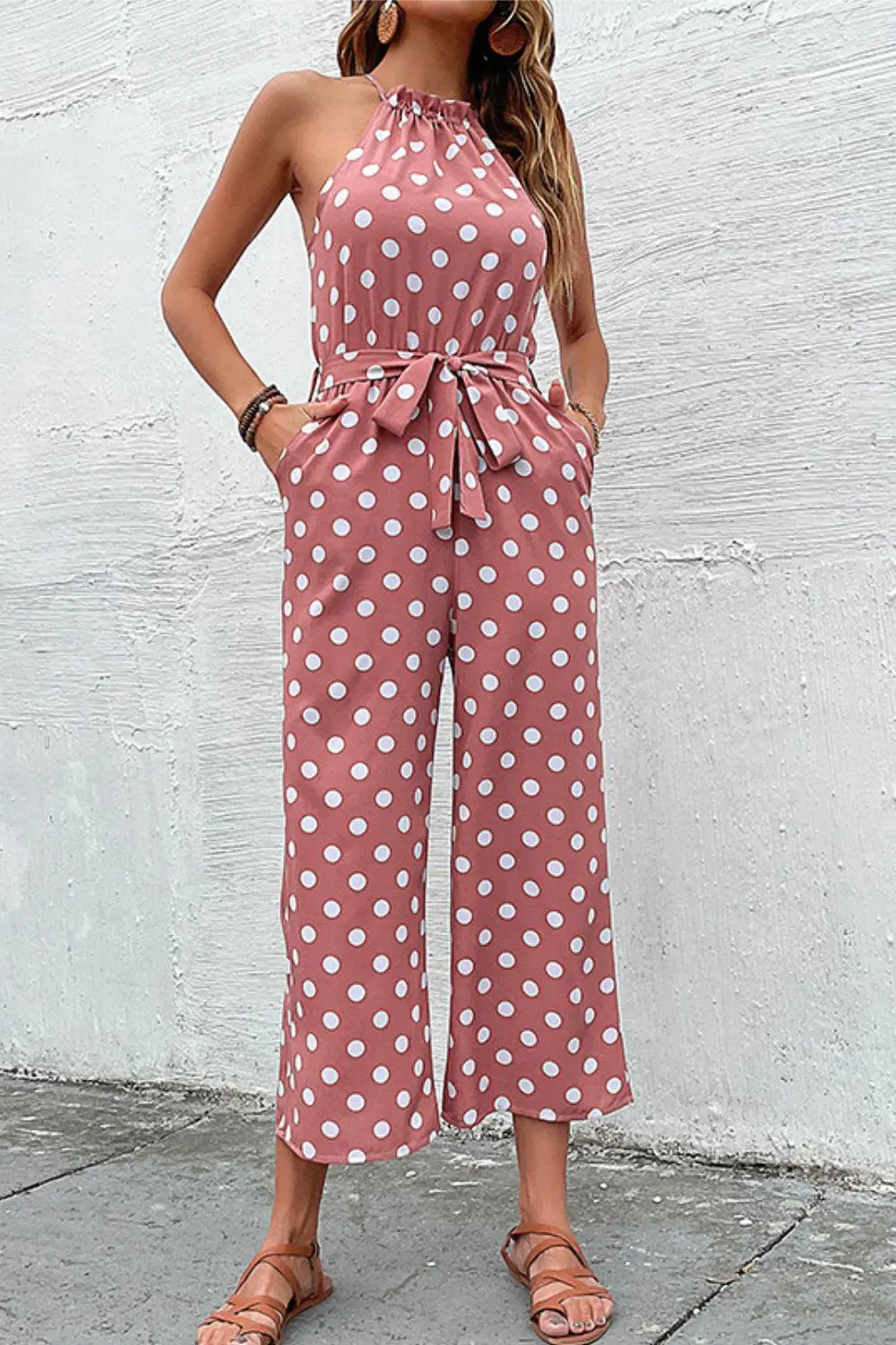 Polka Dot Wide Leg Jumpsuit