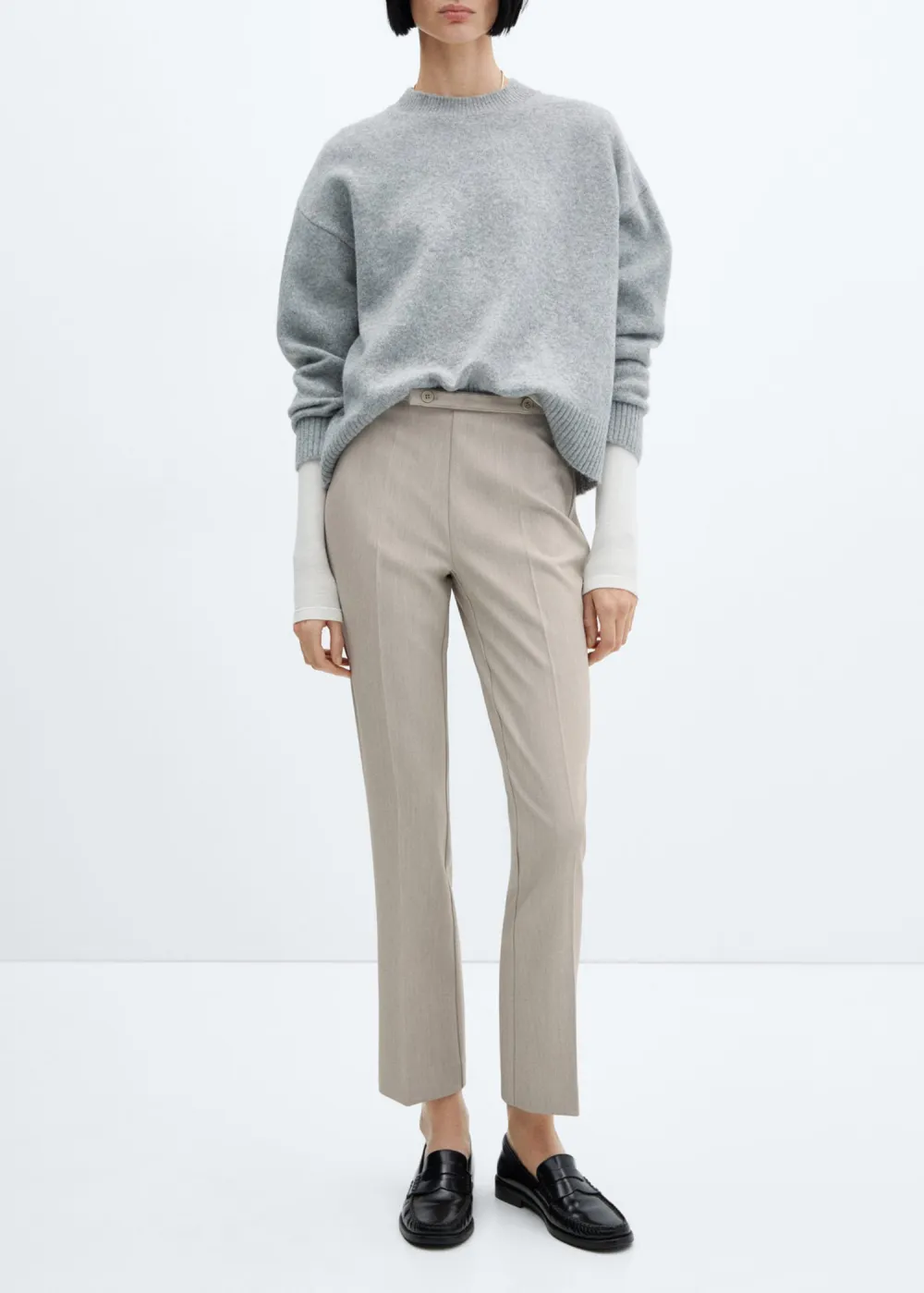 Belt Straight-Fit Pants