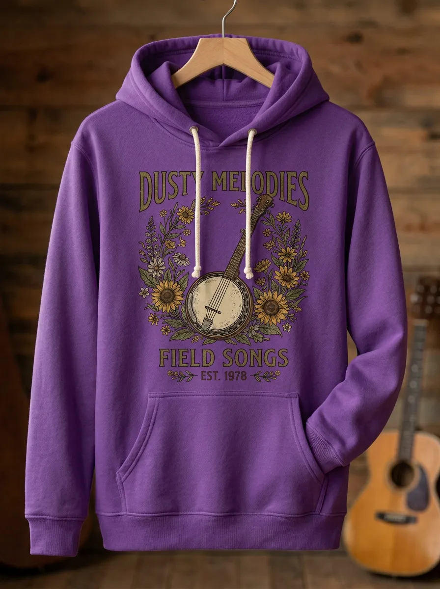 Banjo Unisex Country Music Printed Hoodie