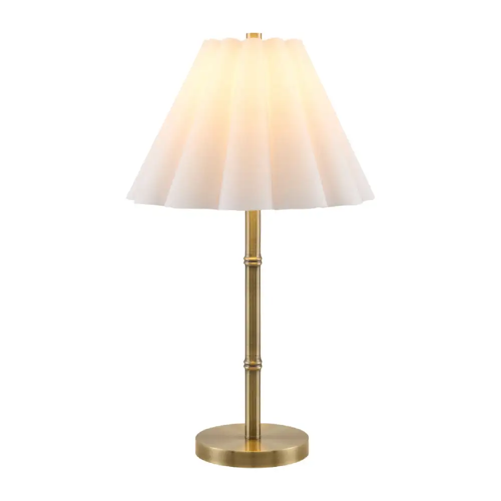 Refined Scalloped Linen Table Lamp