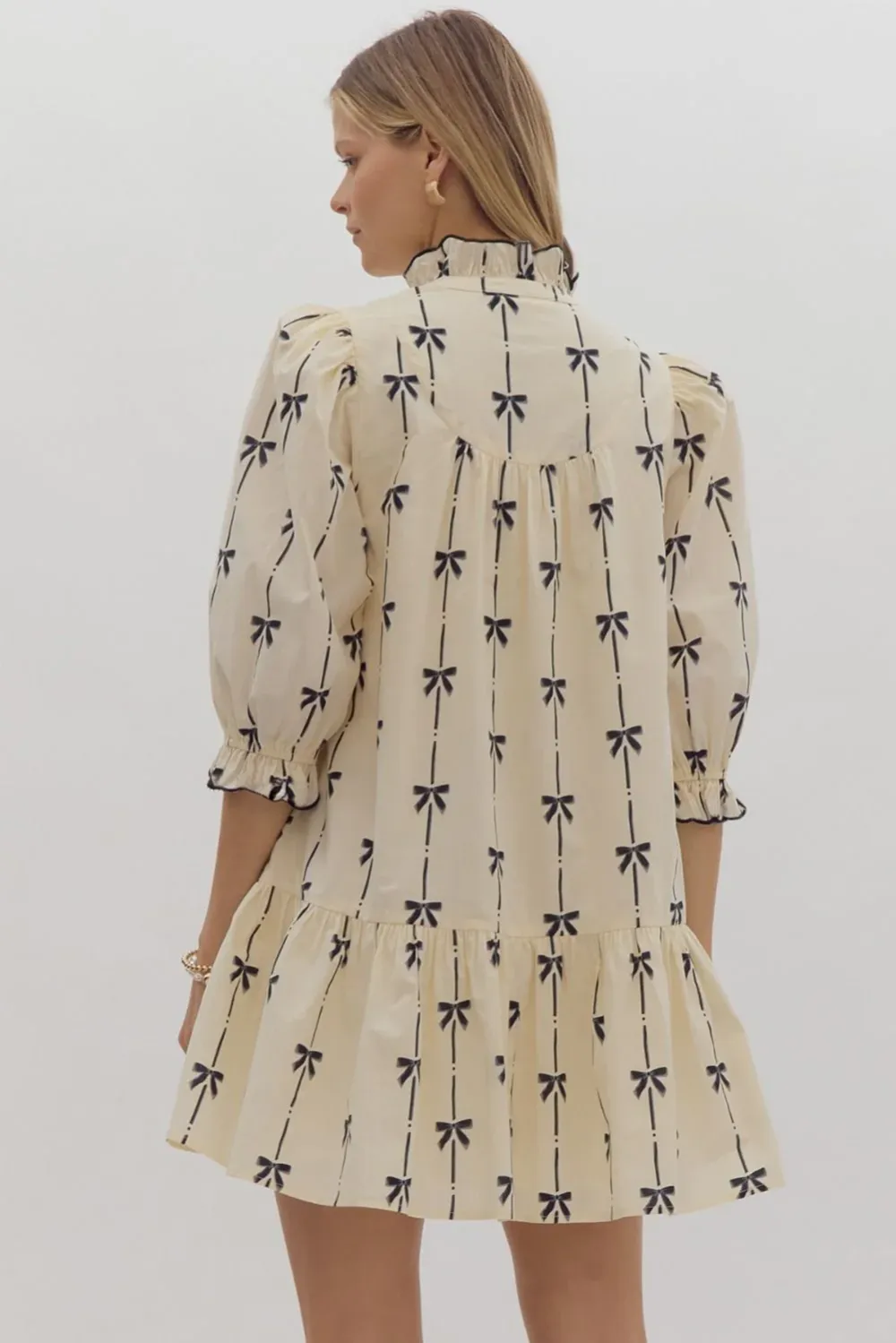 Comfort Focused Tie Detail V-Neck Mini Dress
