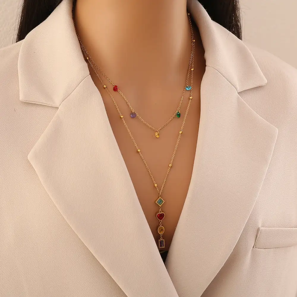 Stainless Steel Layered Fashion Necklace