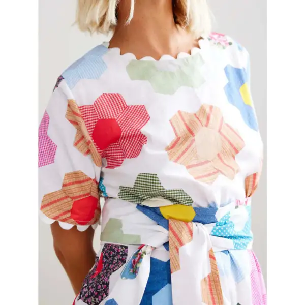 Midi Dress with Scalloped Edges