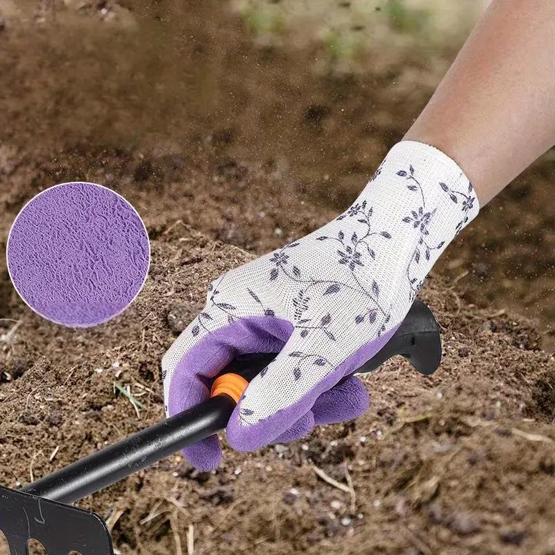 Floral Pattern Garden Work Gloves