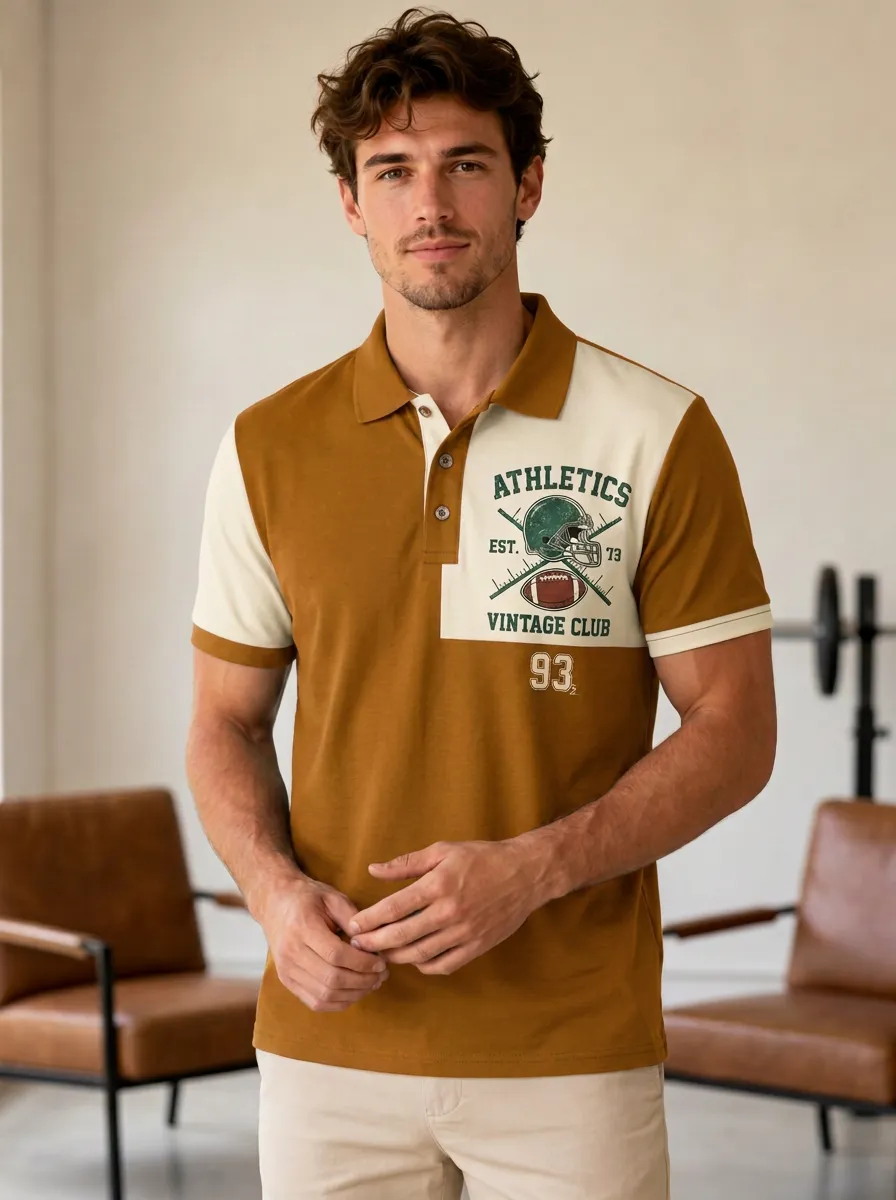 Men's Football Vintage Athletics Polo Shirt
