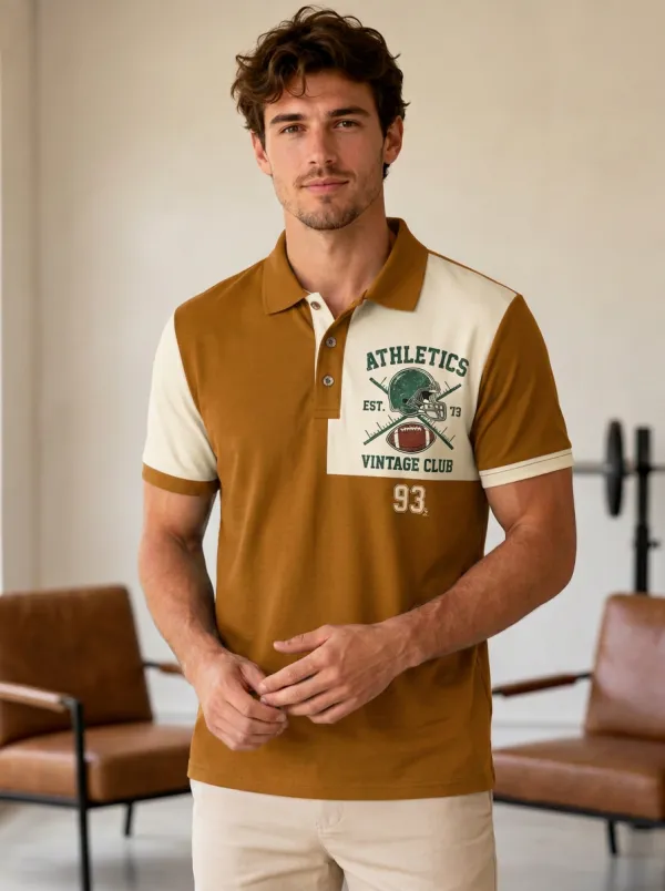 Men's Football Vintage Athletics Polo Shirt