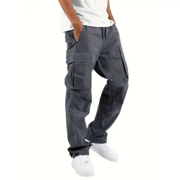Herringbone Wide Leg Cargo Pants