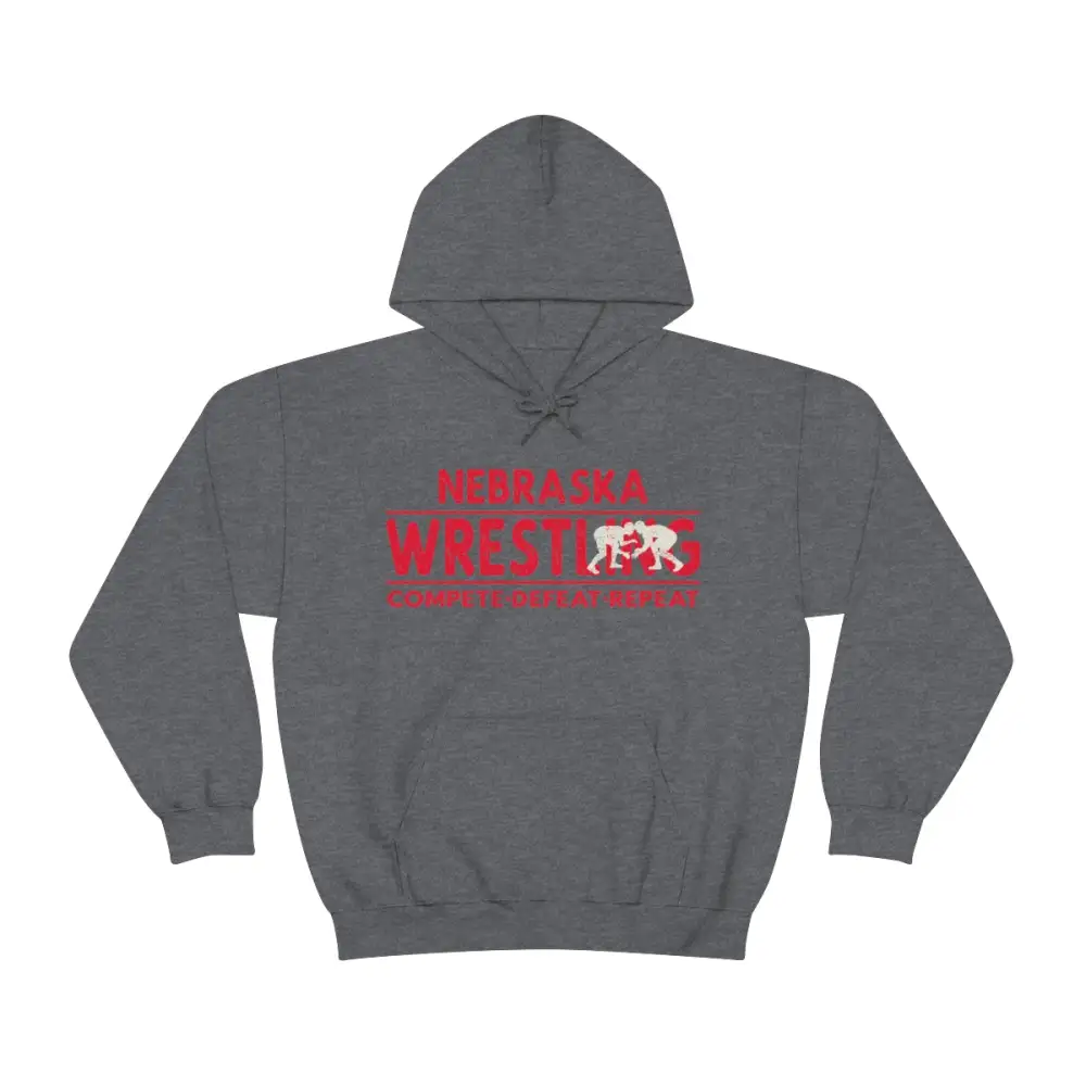 Relaxed Motivational Text Wrestling Graphic Pullover Hoodie