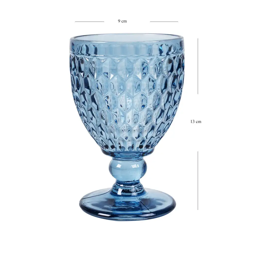 Blue Patterned Wine Glass