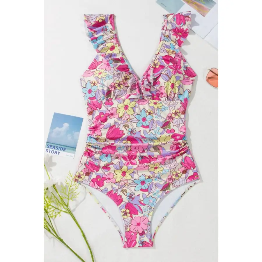 Women's Ruffled Floral One-Piece Swimsuit