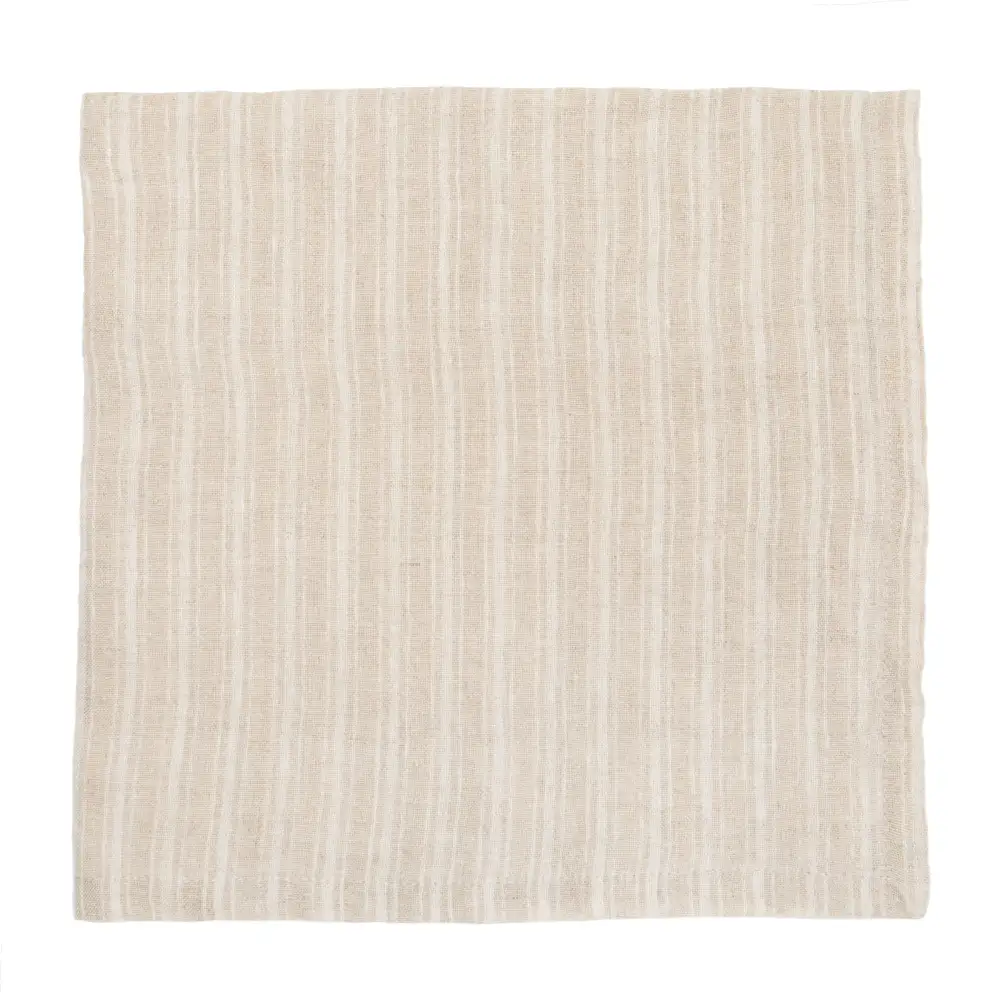 Textured Nautical Stripe Linen Napkin Set