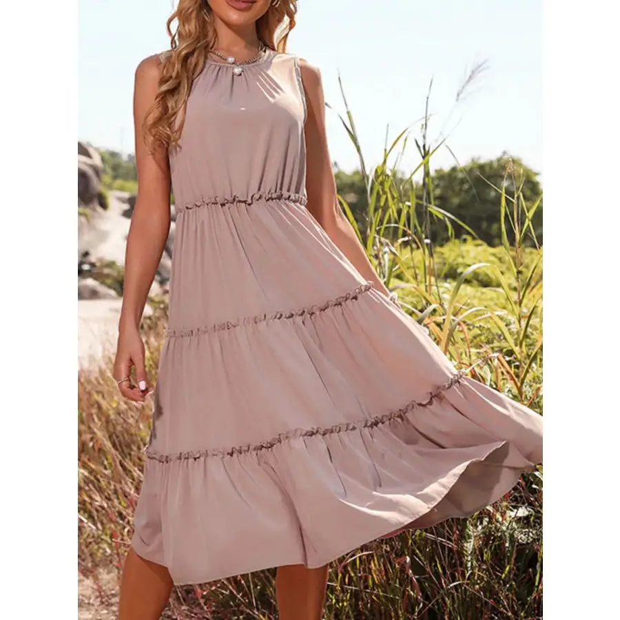 Frill Tiered Midi Dress