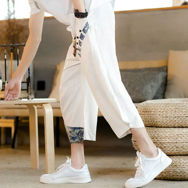 Drawstring Patchwork Pants