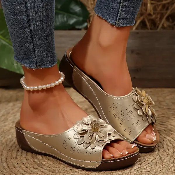 Peep Toe Thick Sole Slide Sandals