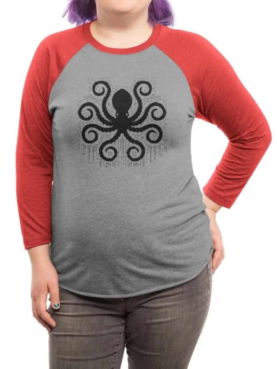 Retro Octopus Raglan Sleeve T-Shirt