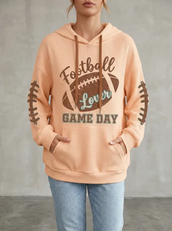 Football Graphic Casual Hoodie