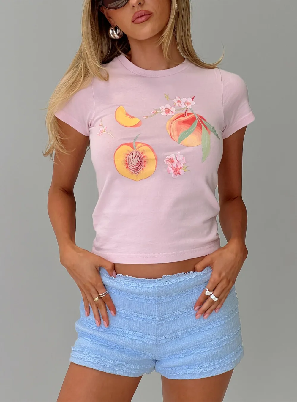 Darlin' Peach Classic Printed Top