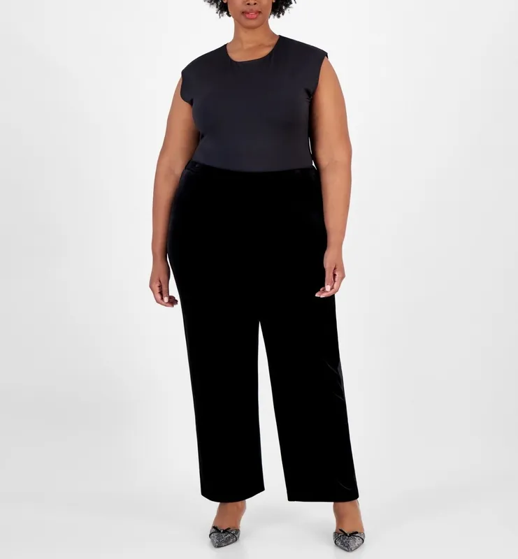 Velvet Satin Pull On Pants