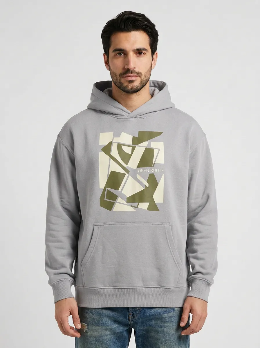 Open Route Abstract Geometric Hoodie