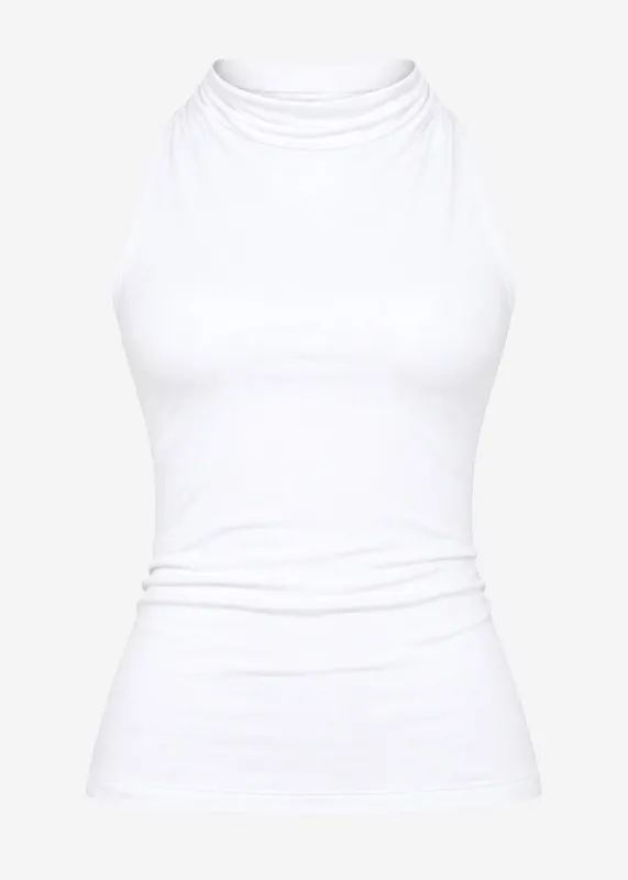 White Turtleneck Everyday Top