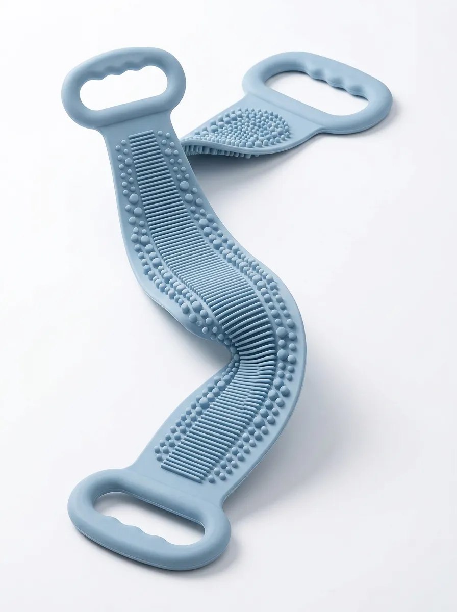 Dual-Handle Textured Silicone Back Scrubber
