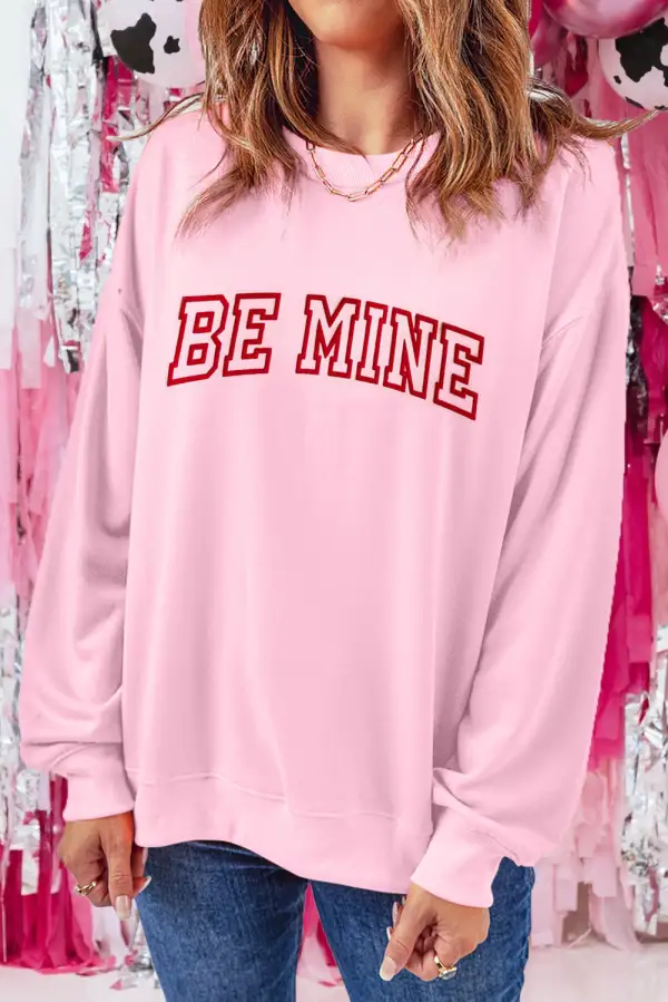 BE MINE Puff Graphic Sweatshirt