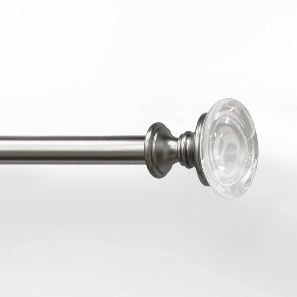 Adjustable Crystal Knob Finial Acrylic Curtain Rod