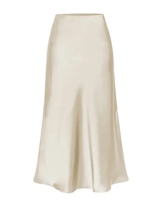 Airy Simple Satin Skirt