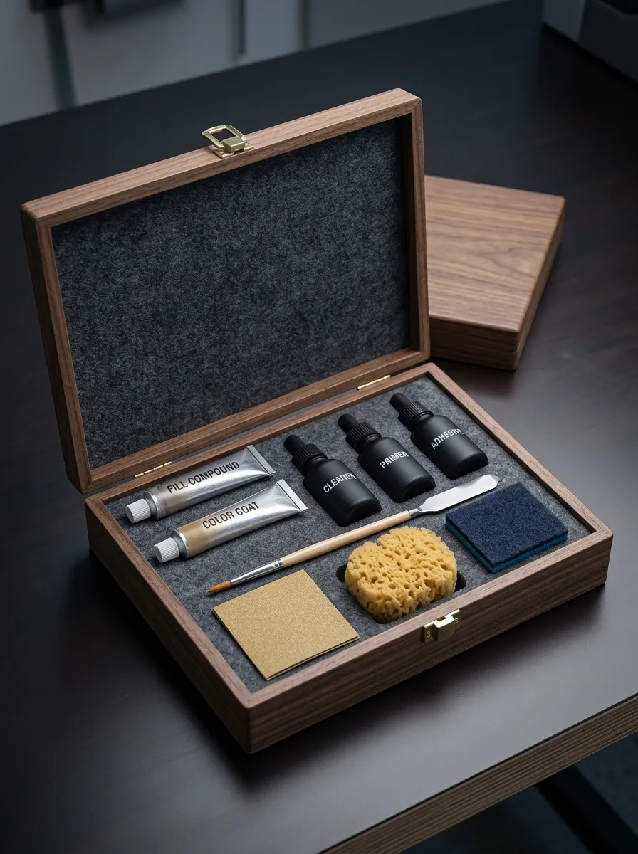 Leather Interior Repair Set in Wooden Box