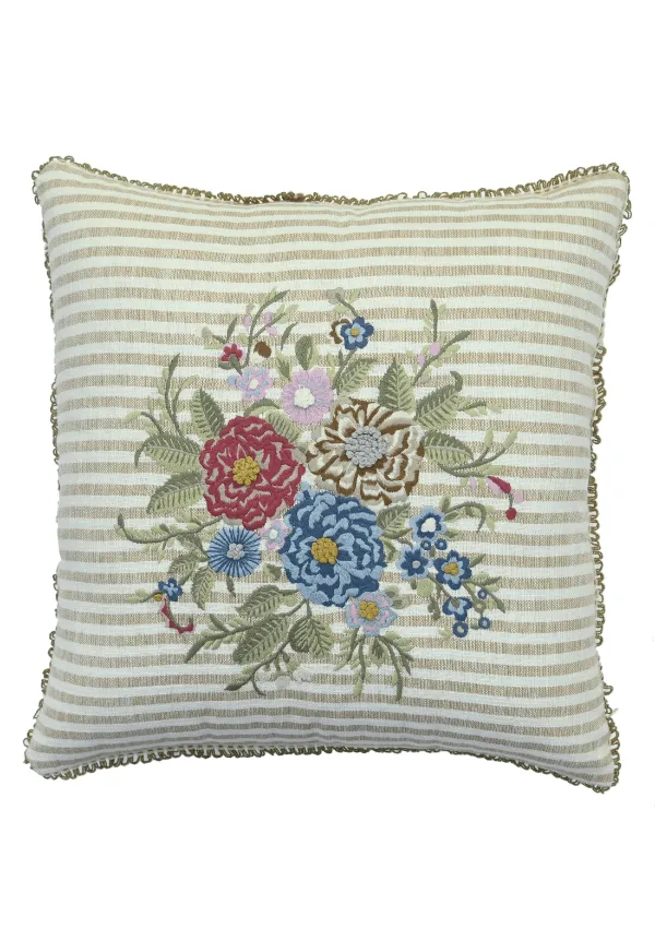Woven Floral Botanical Cotton Decorative Cushion Cover